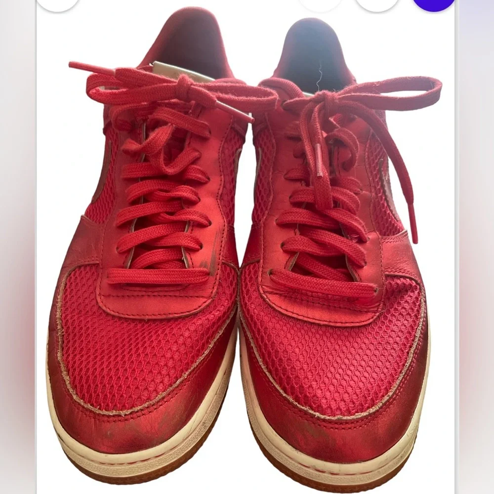 NIKE AIR AF1-Light metallic red suede sneaker